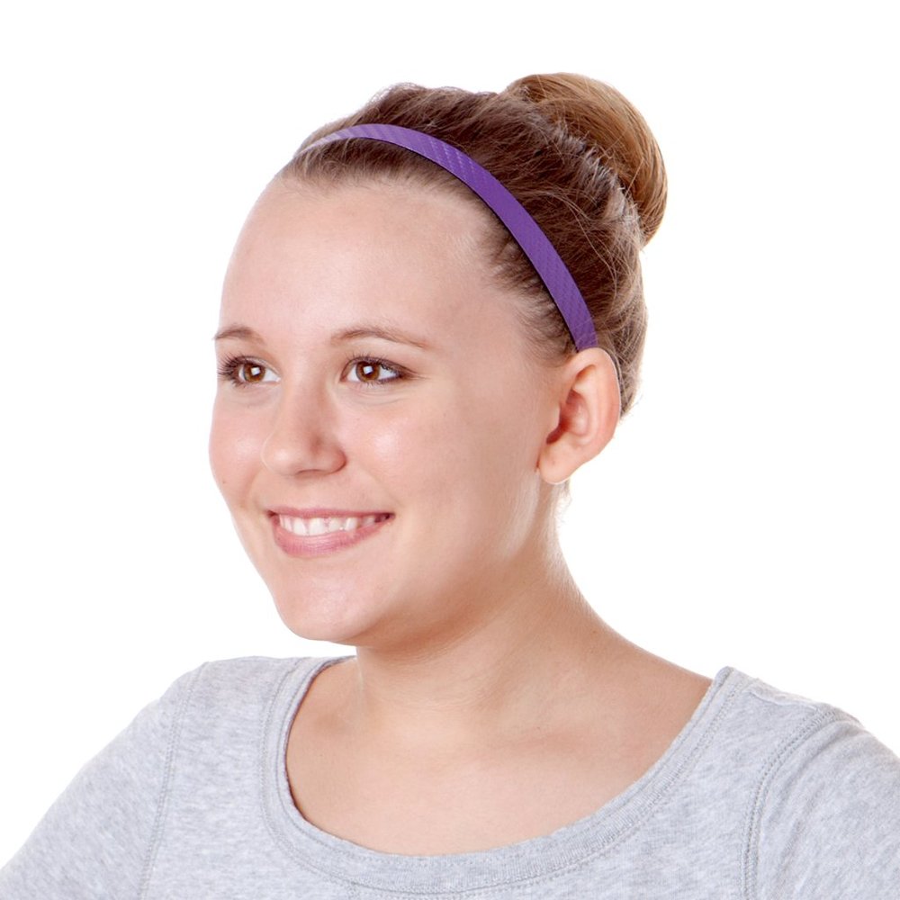 Hipsy Adjustable & No Slip Purple Skinny Tech Sports Headband
